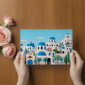Santorini Coastal Village Mural Wallpaper — Mediterranean Charm Mural Wallpaper - room preview 03