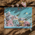 Mediterranean Village Mural Wallpaper — Coastal Pastel Scenery Mural Wallpaper - room preview 03