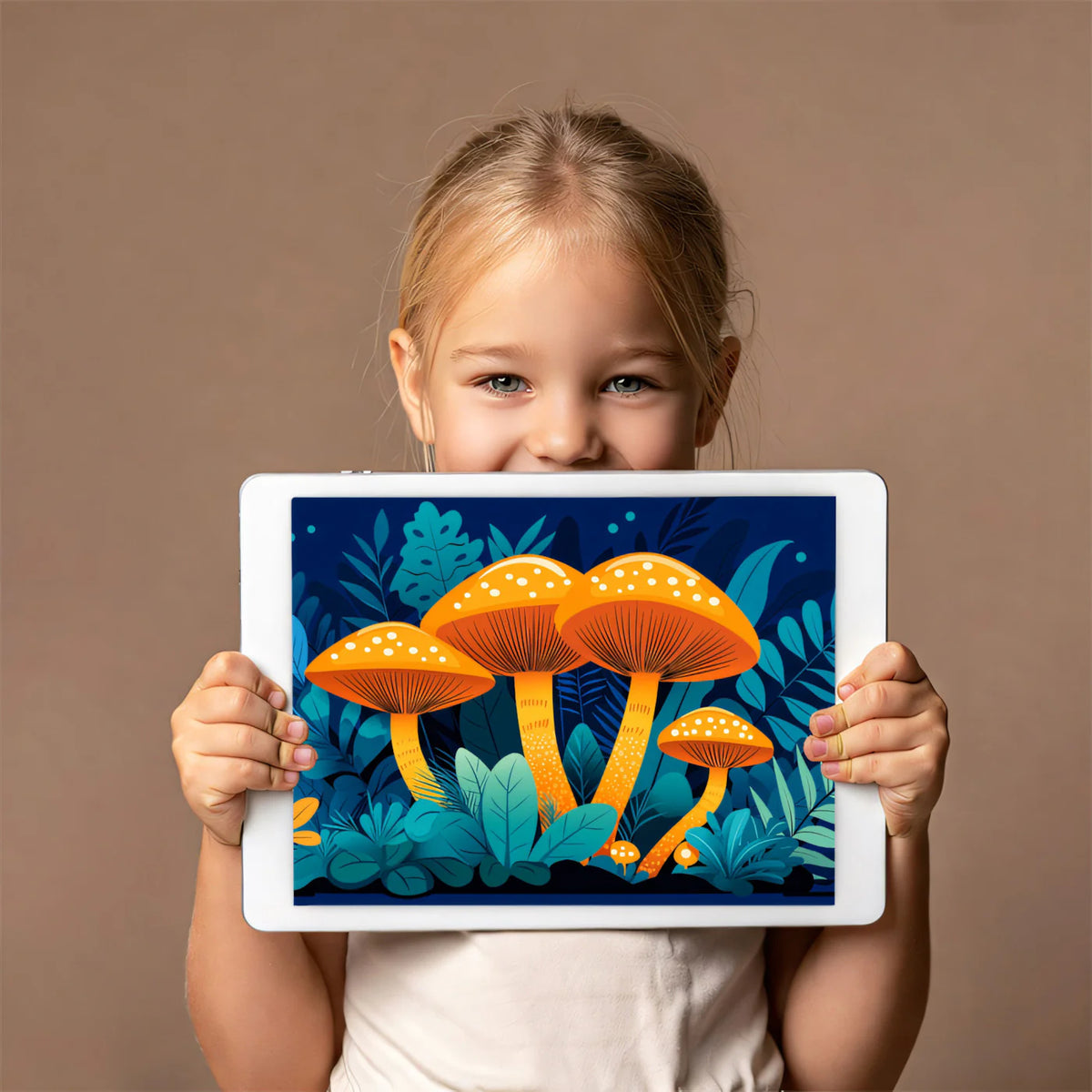 Bioluminescent Mushroom Mural Wallpaper — Whimsical Forest Fantasy Mural Wallpaper - room preview 03