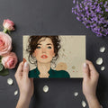 Chic Fashion Illustration Portrait Mural Wallpaper - room preview 03