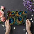 Macro Peacock Feather Mural Wallpaper — Vibrant Iridescent Detail Mural Wallpaper - room preview 03