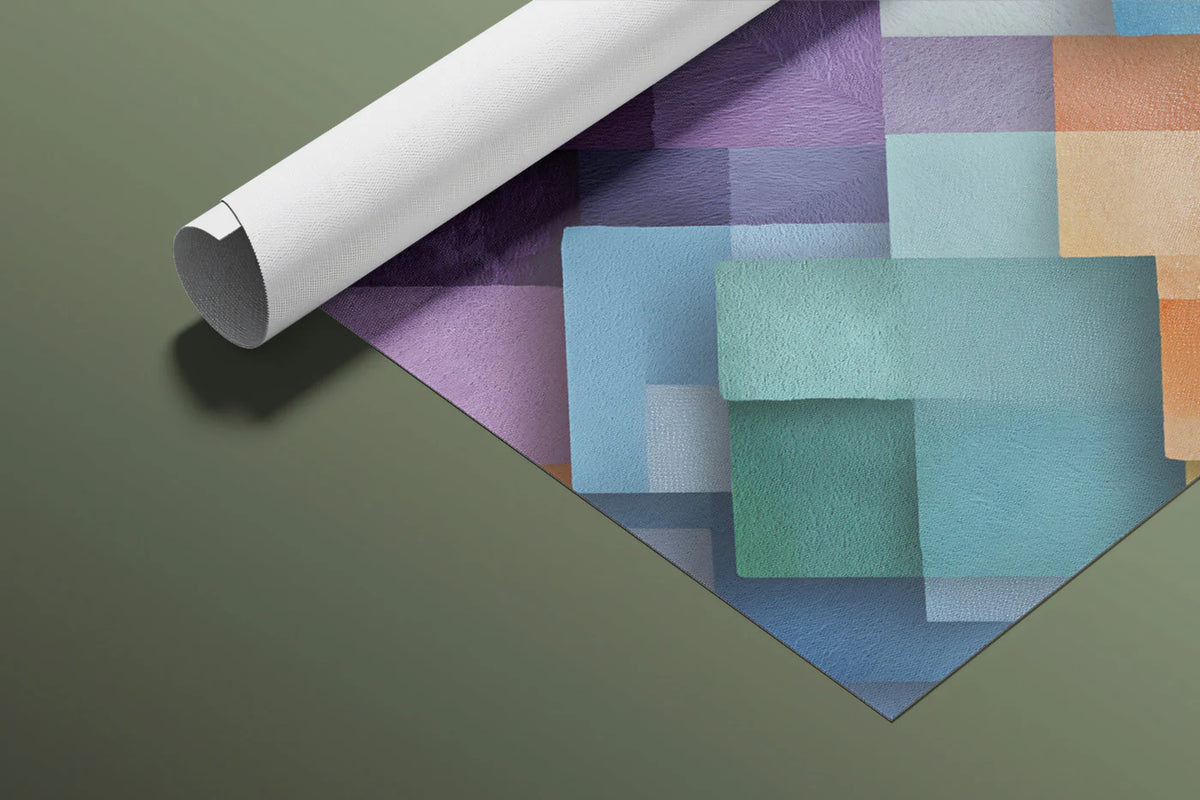 Geometric Diamond Overlap Mural Wallpaper in Multicolor Art Mural Wallpaper - room preview 03