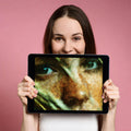Intense Oil Portrait Mural Wallpaper — Moody Abstract Art Mural Wallpaper - room preview 03