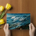 Impressionist Ocean Wave Mural Wallpaper — Artistic Coastal Art Mural Wallpaper - room preview 03