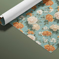 Vintage Peony Garden Mural Wallpaper — Retro Floral Bloom Mural Wallpaper - room preview 03