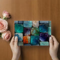 Vibrant Mosaic Tile Mural Wallpaper — Abstract Geometric Art Mural Wallpaper - room preview 03