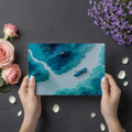 3D Topographic Ocean Mural Wallpaper — Paper Cut Style Nautical Art Mural Wallpaper - room preview 03