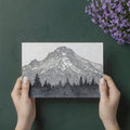 Stippled Mountain Peak Mural Wallpaper — Hand-Drawn Ink Sketch Mural Wallpaper - room preview 03