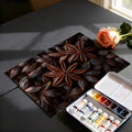 Star Anise Macro Mural Wallpaper — Organic Rustic Texture Mural Wallpaper - room preview 03