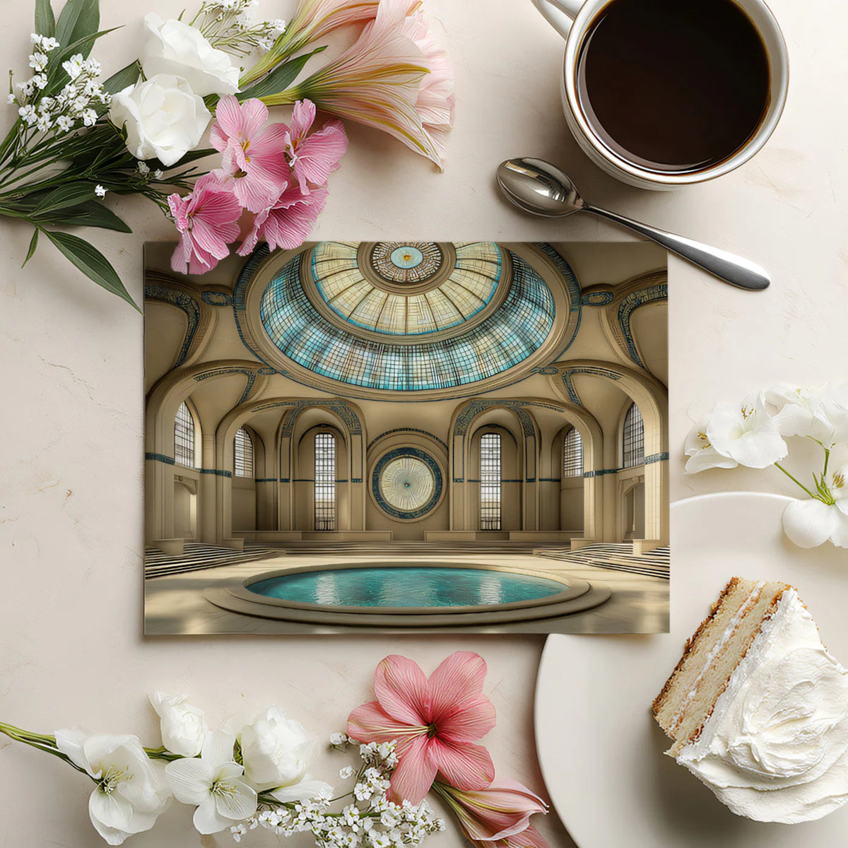 Grand Classical Dome Hall Mural Wallpaper — Architectural Grandeur Mural Wallpaper - room preview 03