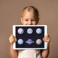 Solar System Planets Mural Wallpaper — Modern Vector Space Design Mural Wallpaper - room preview 03