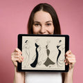 Fashion Silhouette Line Art Mural Wallpaper — Minimalist Chic Style Mural Wallpaper - room preview 03