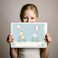 Cycling Safari Animal Mural Wallpaper — Whimsical Kids Decor Mural Wallpaper - room preview 03