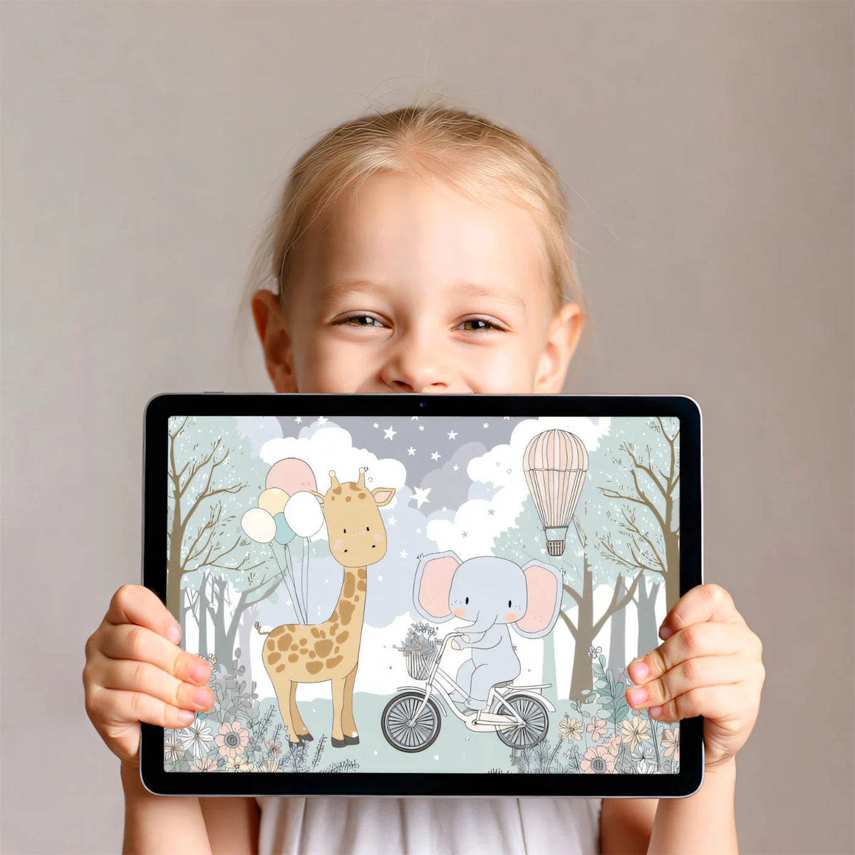 Giraffe and Elephant Forest Adventure Mural Wallpaper - room preview 03