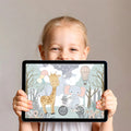 Giraffe and Elephant Forest Adventure Mural Wallpaper - room preview 03