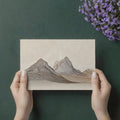 Topographic Mountain Line Art Mural Wallpaper — Beige Minimalist Mural Wallpaper - room preview 03