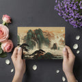 Emerald Peaks Shanshui Landscape Mural Wallpaper - room preview 03