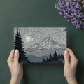 Monochrome Mountain Mosaic Mural Wallpaper — Alpine Landscape Art Mural Wallpaper - room preview 03