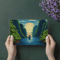 Sunrise Over Karst Mountains Mural Wallpaper Traditional Art Style Mural Wallpaper - room preview 03