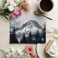 Alpine Ink Sketch Mountain Mural Wallpaper — Monochrome Nature Art Mural Wallpaper - room preview 03