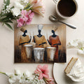 African Rhythm Drummers Mural Wallpaper — Textured Oil Painting Art Mural Wallpaper - room preview 03