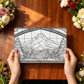 Stained Glass Mountain Mural Wallpaper —Monochrome Geometric Art Mural Wallpaper - room preview 03