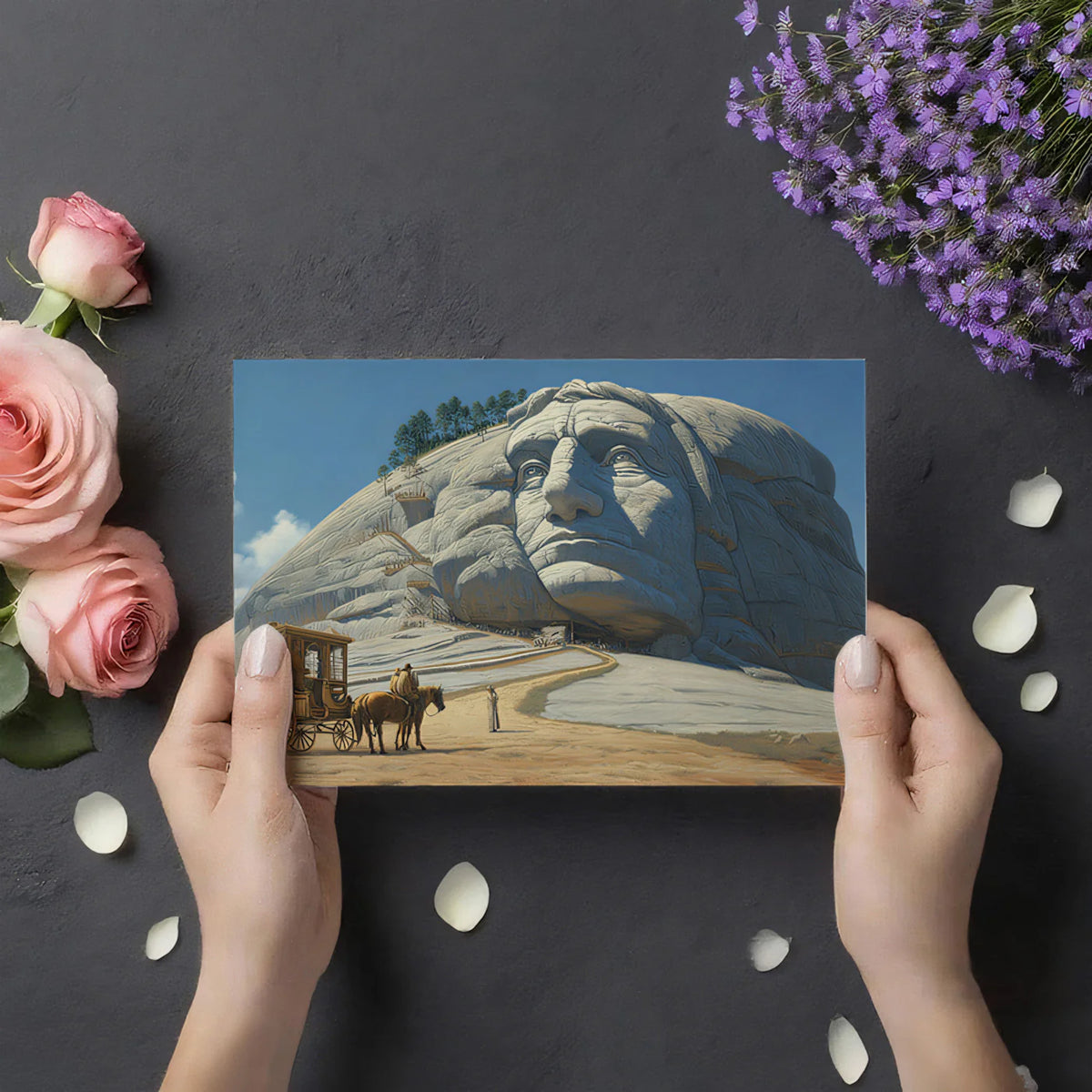 Pioneer Mountain Monument Mural Wallpaper — American Frontier Art Mural Wallpaper - room preview 03