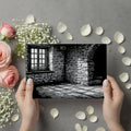 Rustic Stone Sketch Mural Wallpaper — Monochrome Shadow Art Mural Wallpaper - room preview 03