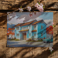 Heritage Village Street Mural Wallpaper — Nostalgic Oil Painting Mural Wallpaper - room preview 03