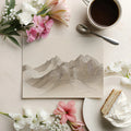 Topographical Mountain Line Art Mural — Neutral Minimalist Design Mural Wallpaper - room preview 03