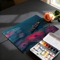 Floating Lily Pad and Boat Mural Wallpaper — Impressionist Garden Mural Wallpaper - room preview 03