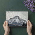 Stained Glass Alpine Peak Mural — Monochrome Mosaic Landscape Mural Wallpaper - room preview 03