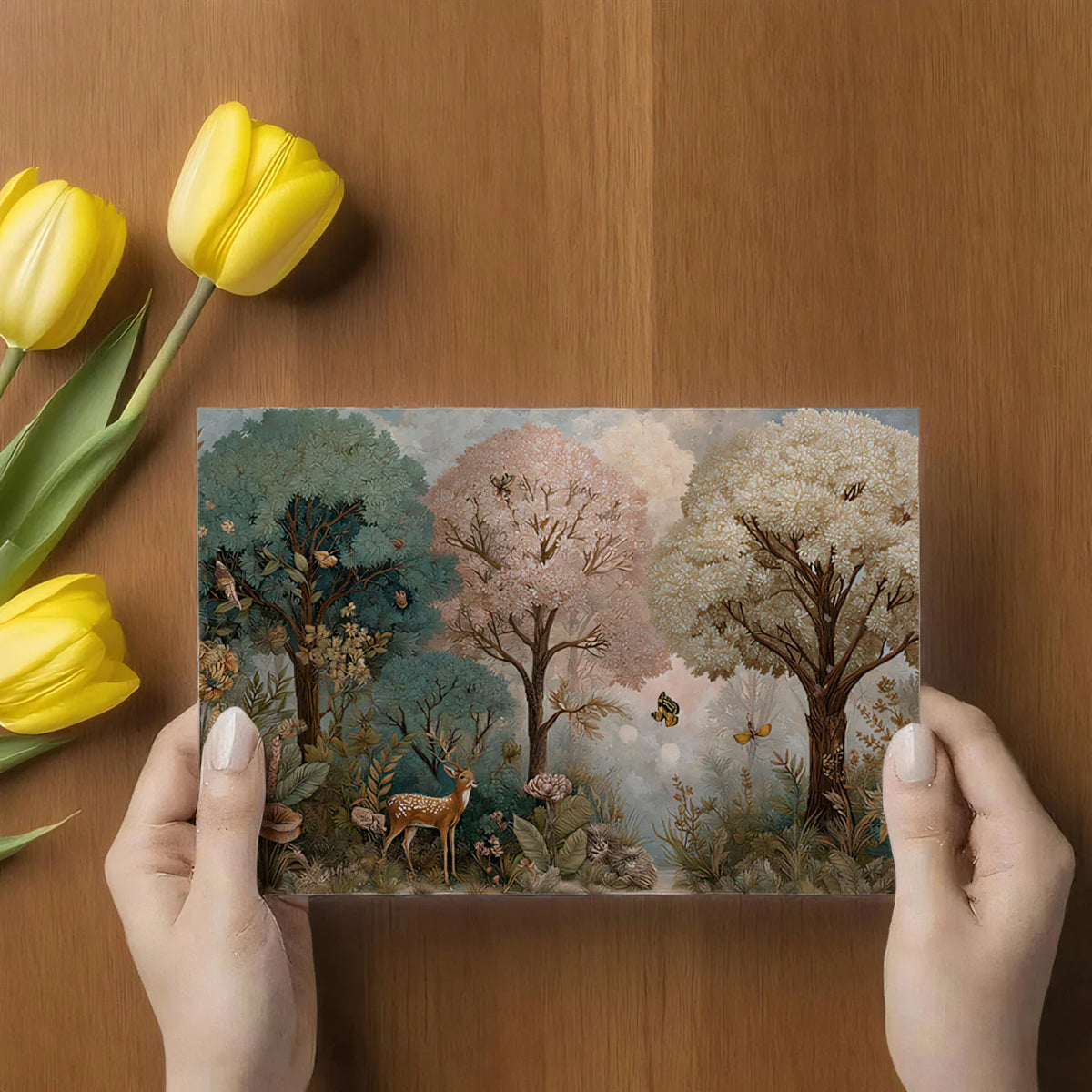 Enchanted Woodland Mural Wallpaper — Whimsical Nature Scene Mural Wallpaper - room preview 03