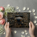 Ancient Egyptian Stone Hieroglyph Mural Wallpaper — Textured Relief Mural Wallpaper - room preview 03