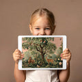 Vintage Forest Deer and Rose Botanical Mural Wallpaper - room preview 03