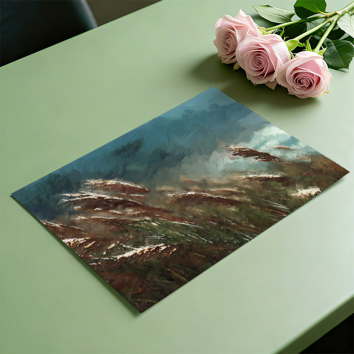 Wind Swept Pampas Grass Mural Wallpaper — Impressionistic Coastal Art Mural Wallpaper - room preview 03