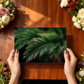 Impasto Palm Leaf Mural Wallpaper —Moody Botanical Art Mural Wallpaper - room preview 03