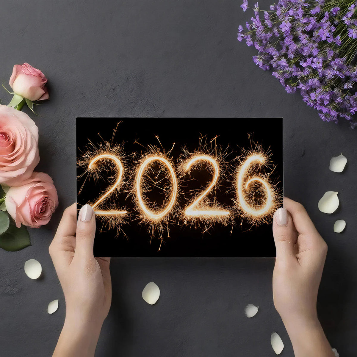 2026 Sparkler Typography Mural Wallpaper — Bold Celebration Decor Mural Wallpaper - room preview 03