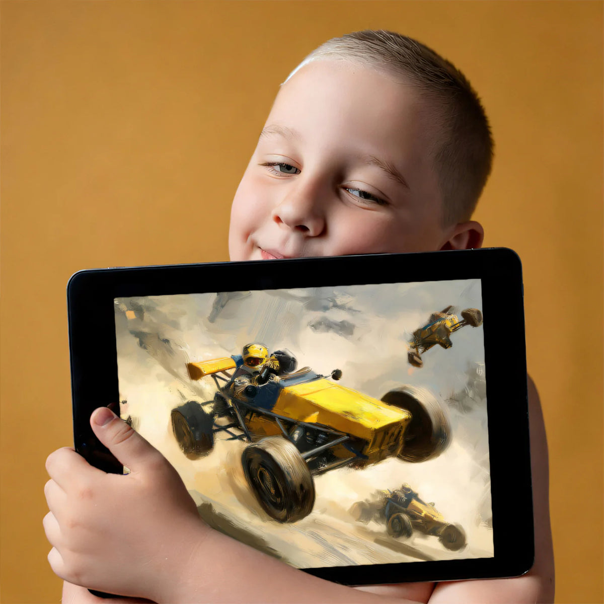 Off-Road Racing Mural Wallpaper — Dynamic Oil Painting Style Mural Wallpaper - room preview 03