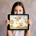 Safari Hot Air Balloon Mural Wallpaper — Whimsical Travel Adventure Mural Wallpaper - room preview 03