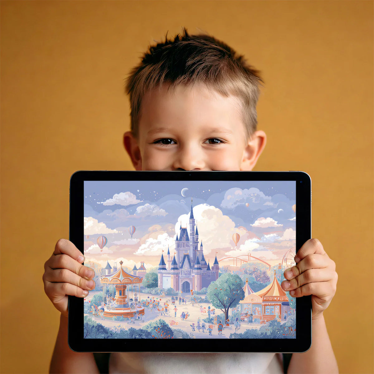 Fantasy Castle Theme Park Mural Wallpaper — Whimsical Storybook Art Mural Wallpaper - room preview 03