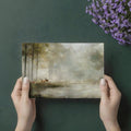 Misty Morning Deer Forest Mural Wallpaper — Impressionistic Nature Mural Wallpaper - room preview 03
