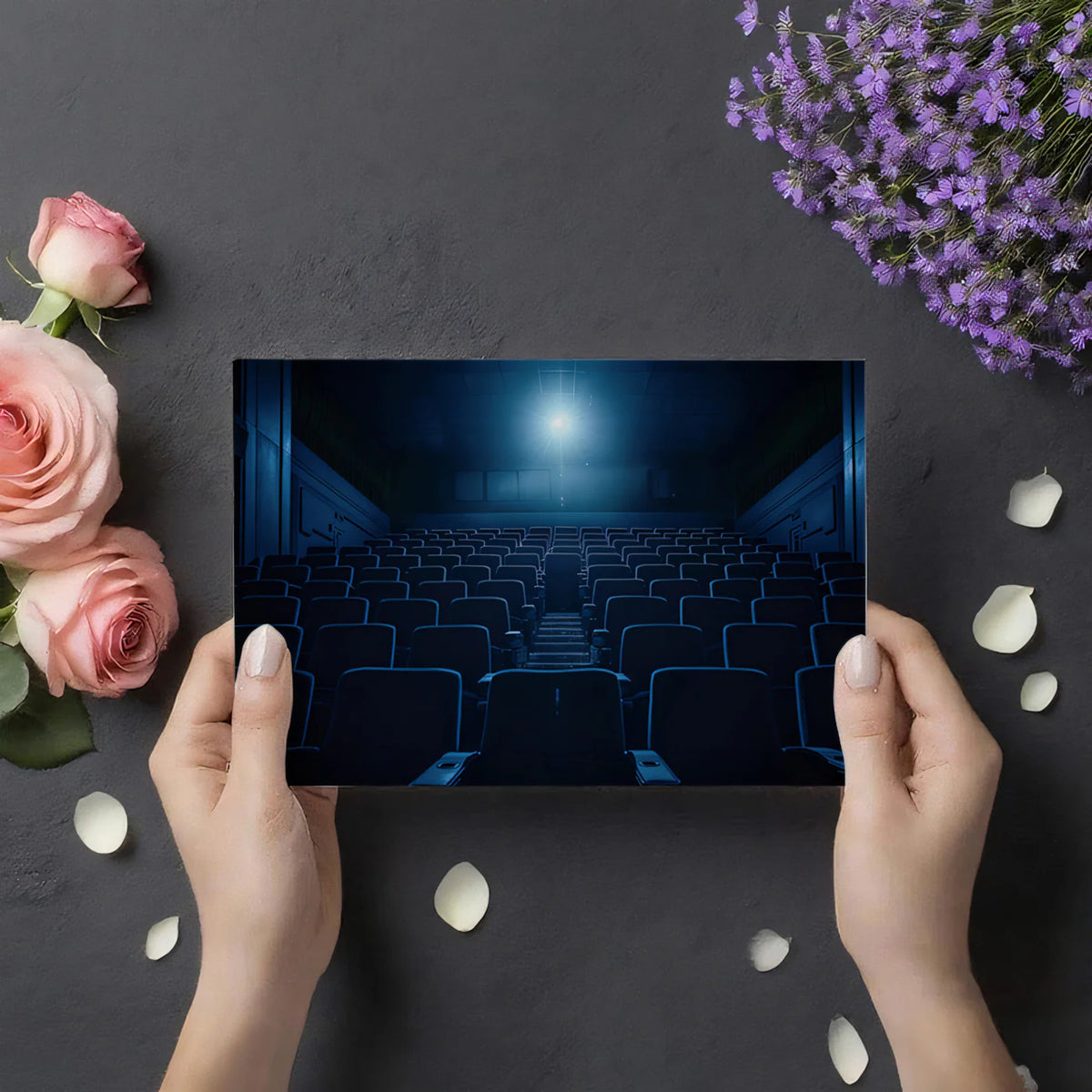 Cinema Seating Mural Wallpaper — Cinematic Interior Design Mural Wallpaper - room preview 03