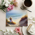 Coastal Dune Landscape Mural Wallpaper — Oil Painting Art Style Mural Wallpaper - room preview 03
