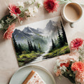 Alpine Mist Mountain Landscape Mural Wallpaper —Oil Painting Style Mural Wallpaper - room preview 03