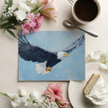 Soaring Bald Eagle Mural Wallpaper — Impasto Oil Painting Style Mural Wallpaper - room preview 03