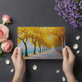 Golden Autumn Waterfront Mural — Impressionist Oil Painting Style Mural Wallpaper - room preview 03