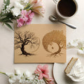 Dual Nature Yin-Yang Tree Mural Wallpaper — Fine Line Art Mural Wallpaper - room preview 03