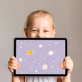 Celestial Galaxy Mural Wallpaper — Whimsical Lavender Space Design Mural Wallpaper - room preview 03