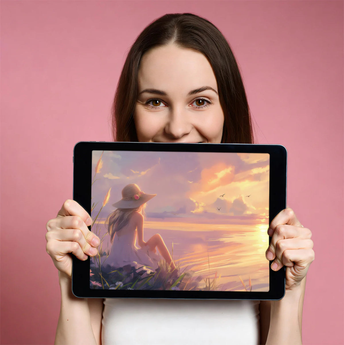 Dreamy Sunset Shore Mural Wallpaper — Whimsical Coastal Scene Mural Wallpaper - room preview 03